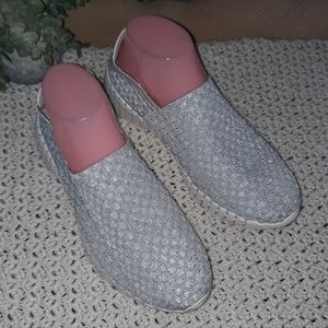 Skechers GoWalk Air Cooled Goga Mat slip on casual silver loafers 8.5 38.5
